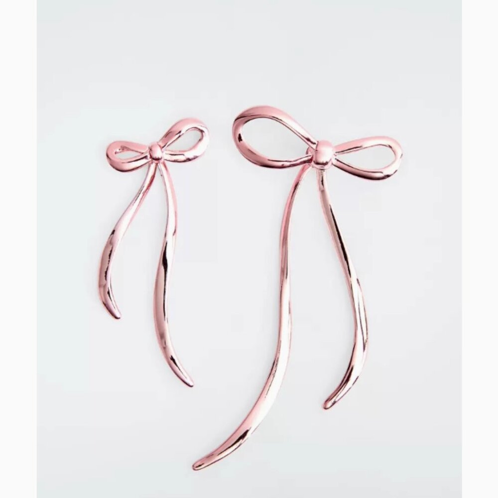 NWT COS Mismatched Bow Earrings Pink Blush